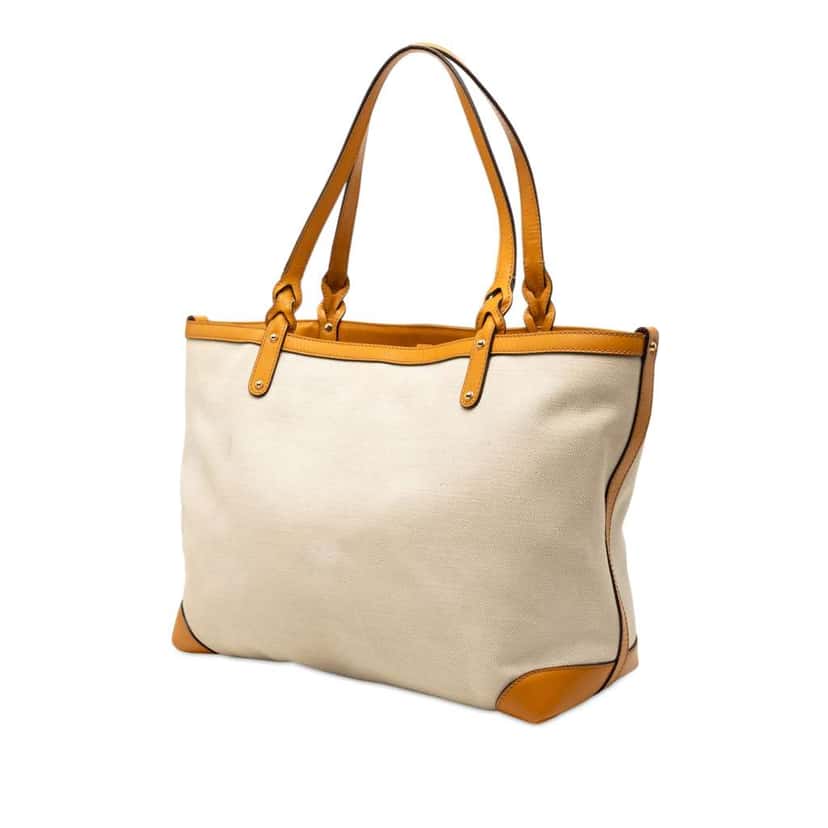 Gucci Medium Canvas Craft Tote Brown Canvas Very good condition - Back View