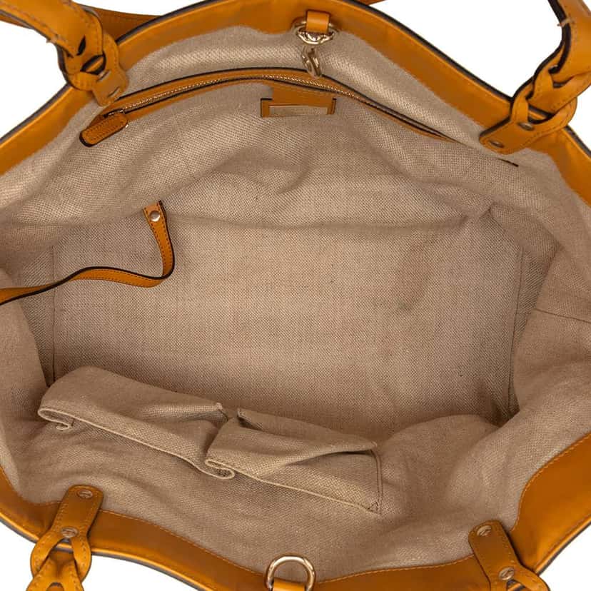 Gucci Medium Canvas Craft Tote Brown Canvas Very good condition - Model View