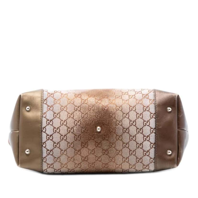 Gucci GG Lurex Heart Bit Tote Brown Canvas Very good condition - Inside View