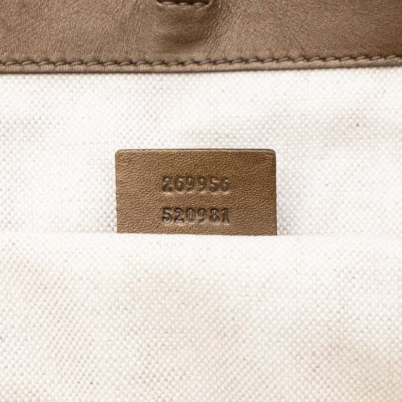 Gucci GG Lurex Heart Bit Tote Brown Canvas Very good condition - Box View