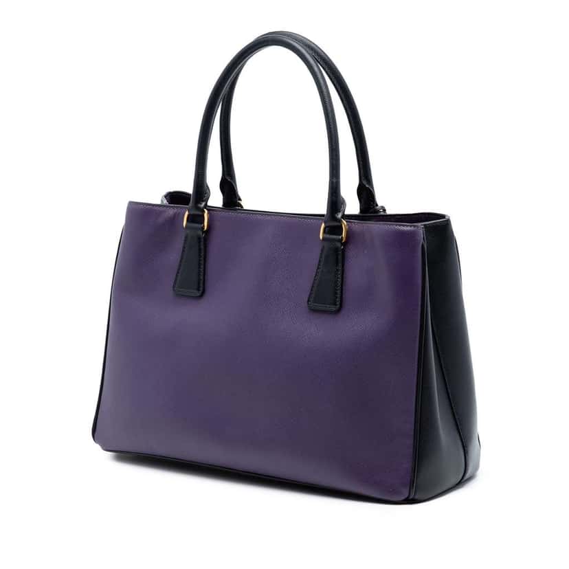 Prada Medium Bicolor Saffiano Lux Galleria Satchel Purple Leather Very good condition - Back View
