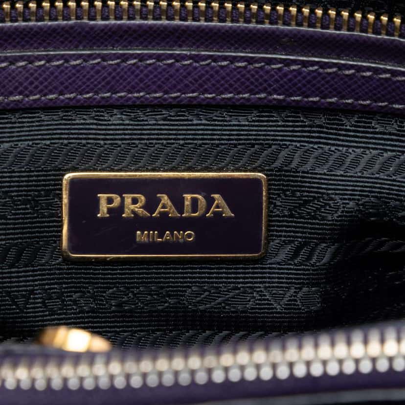 Prada Medium Bicolor Saffiano Lux Galleria Satchel Purple Leather Very good condition - Box View