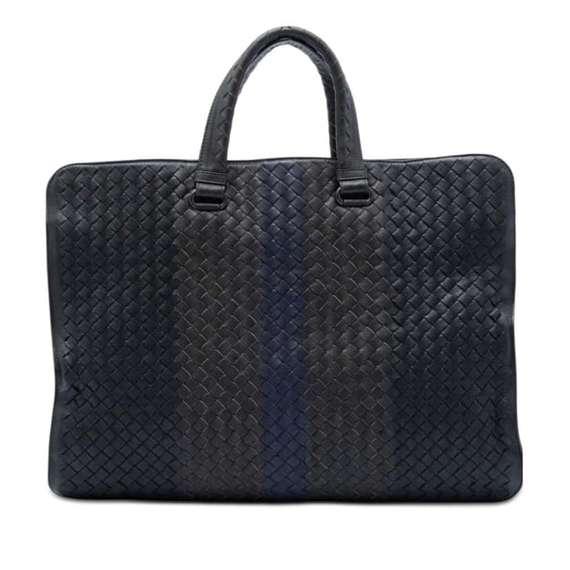 Bottega Veneta Nappa Intrecciato Club Fume Briefcase Black Leather Very good condition - Front View