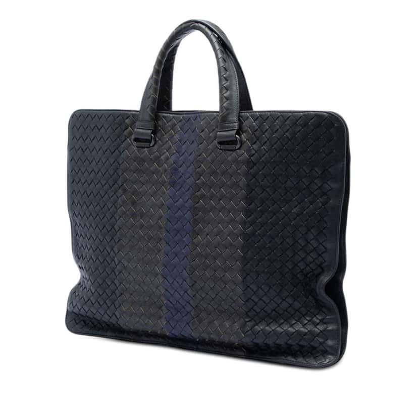 Bottega Veneta Nappa Intrecciato Club Fume Briefcase Black Leather Very good condition - Back View