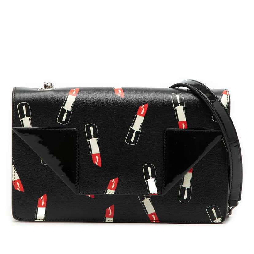 Saint Laurent Calfskin Lipstick Print Betty Crossbody Black Leather Very good condition - Front View