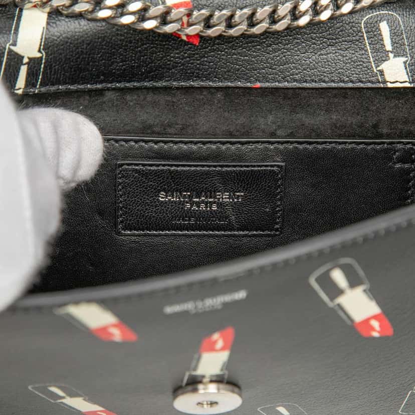 Saint Laurent Calfskin Lipstick Print Betty Crossbody Black Leather Very good condition - Box View
