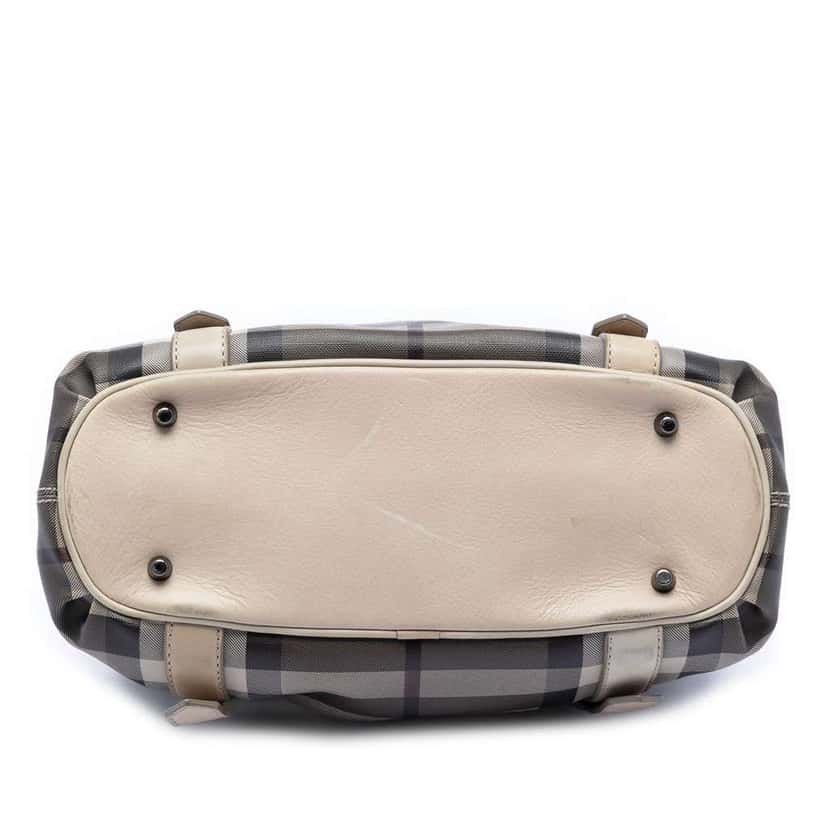 Burberry Small Smoke Check Coated Canvas Northfield Satchel Grey Canvas Very good condition - Inside View