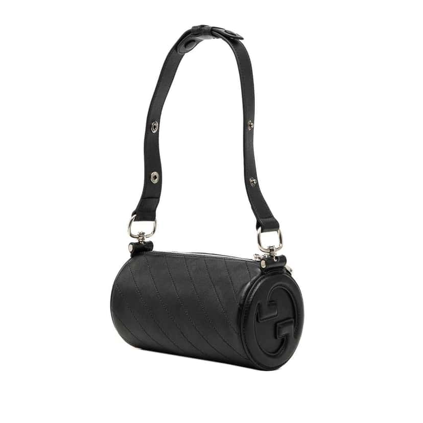 Gucci Mini Leather Blondie Barrel Shoulder Bag Black Leather Very good condition - Back View