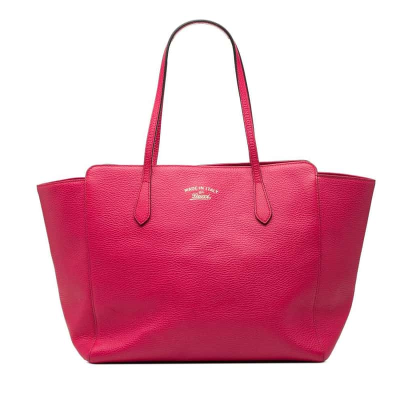 Gucci Medium Leather Swing Tote Pink Leather Very good condition - Front View