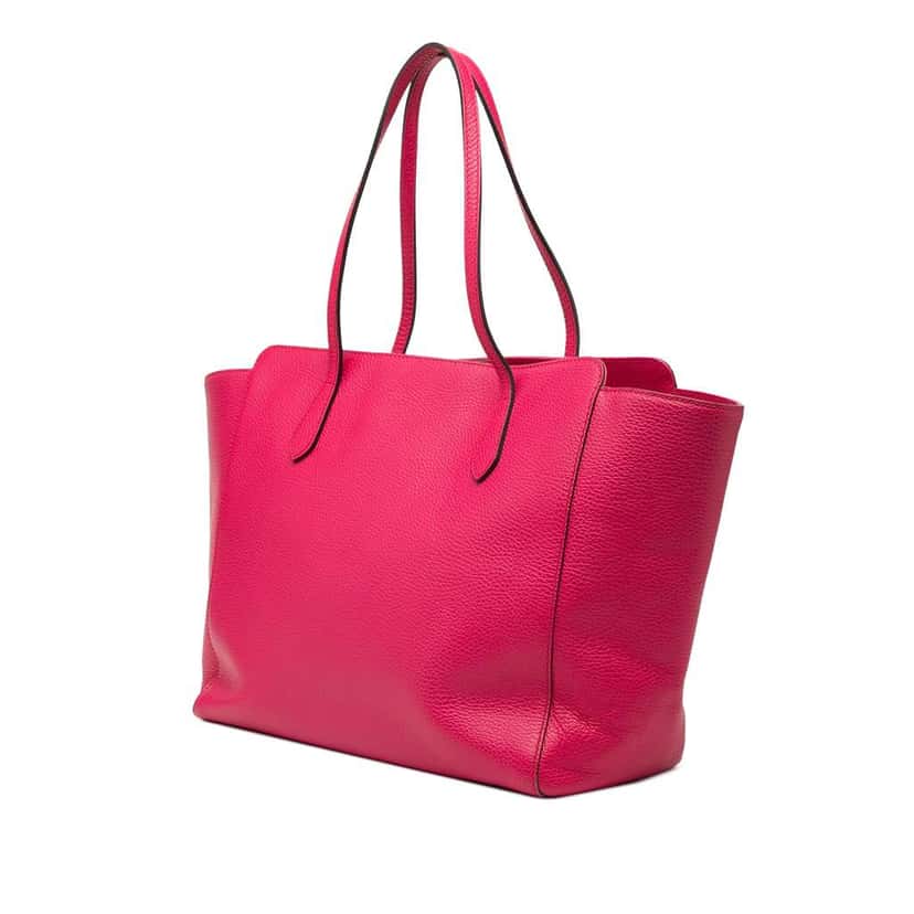 Gucci Medium Leather Swing Tote Pink Leather Very good condition - Back View