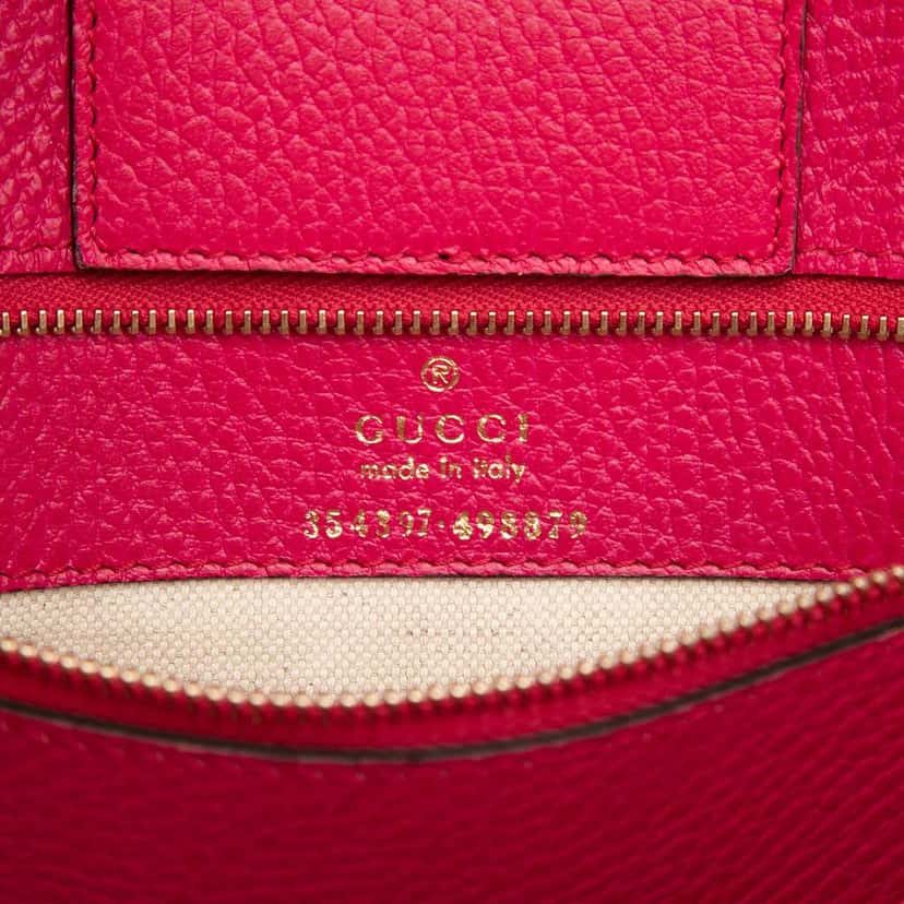 Gucci Medium Leather Swing Tote Pink Leather Very good condition - Box View