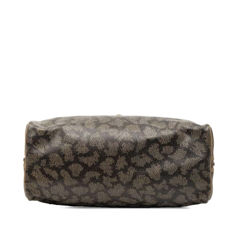 Saint Laurent Coated Canvas Giraffe Print Boston Bag Grey Canvas Very good condition - Inside View