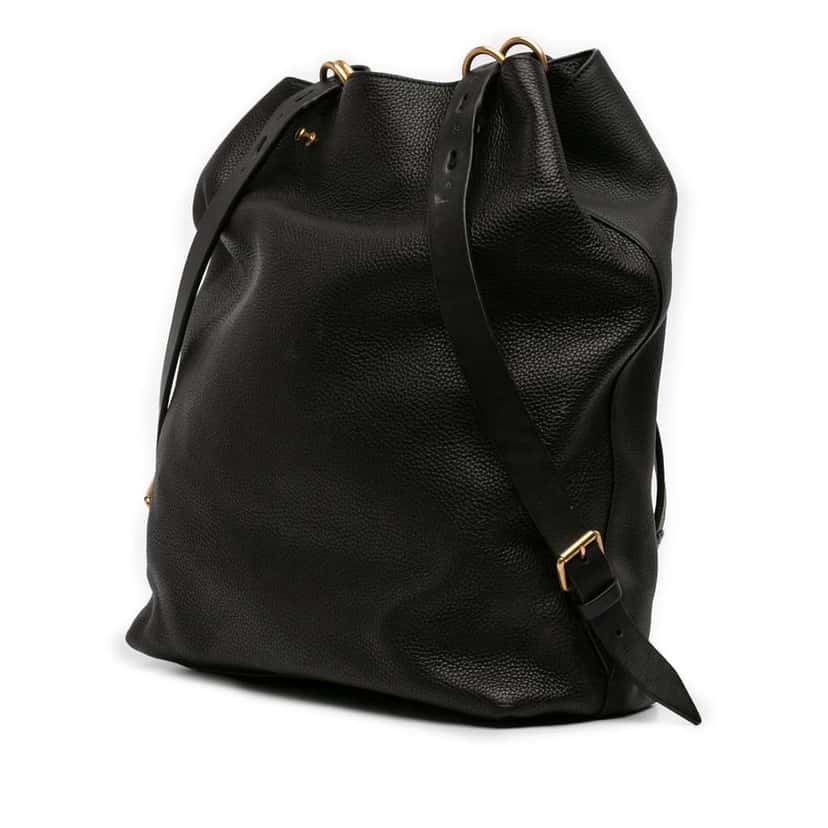 Gucci Grained Leather Kingsnake Print Backpack Black Leather Good condition - Back View