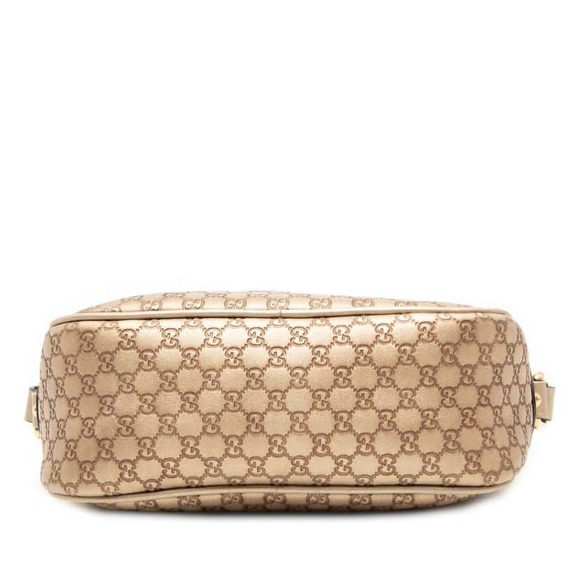 Gucci Metallic Microguccissima Sunshine Disco Camera Bag Gold Leather Very good condition - Inside View