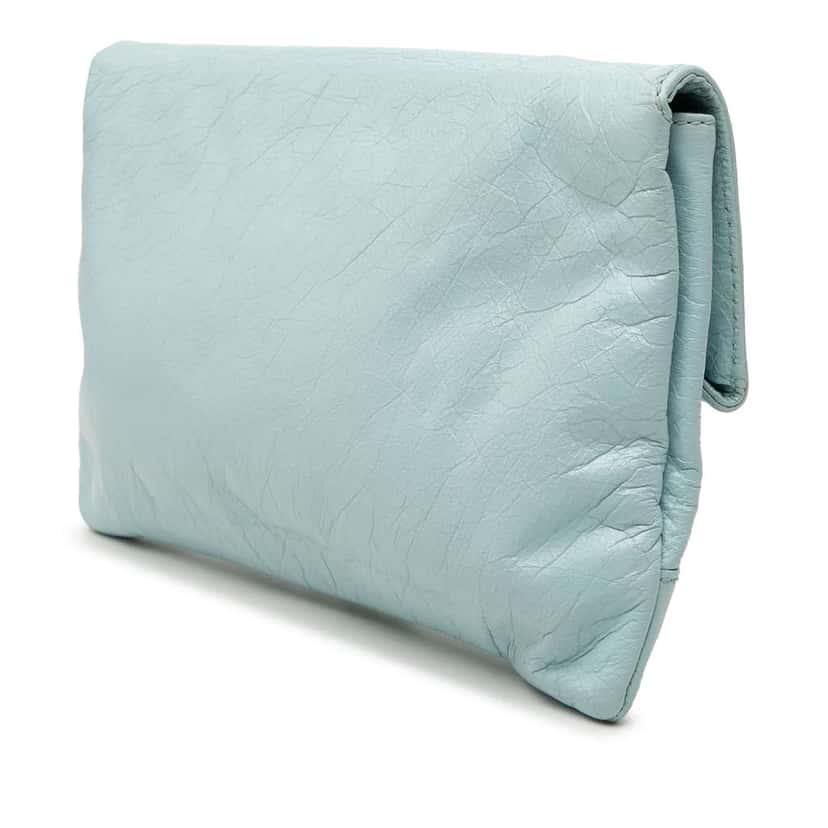 Balenciaga Lambskin Motocross Giant 12 Envelope Clutch Blue Leather Very good condition - Back View