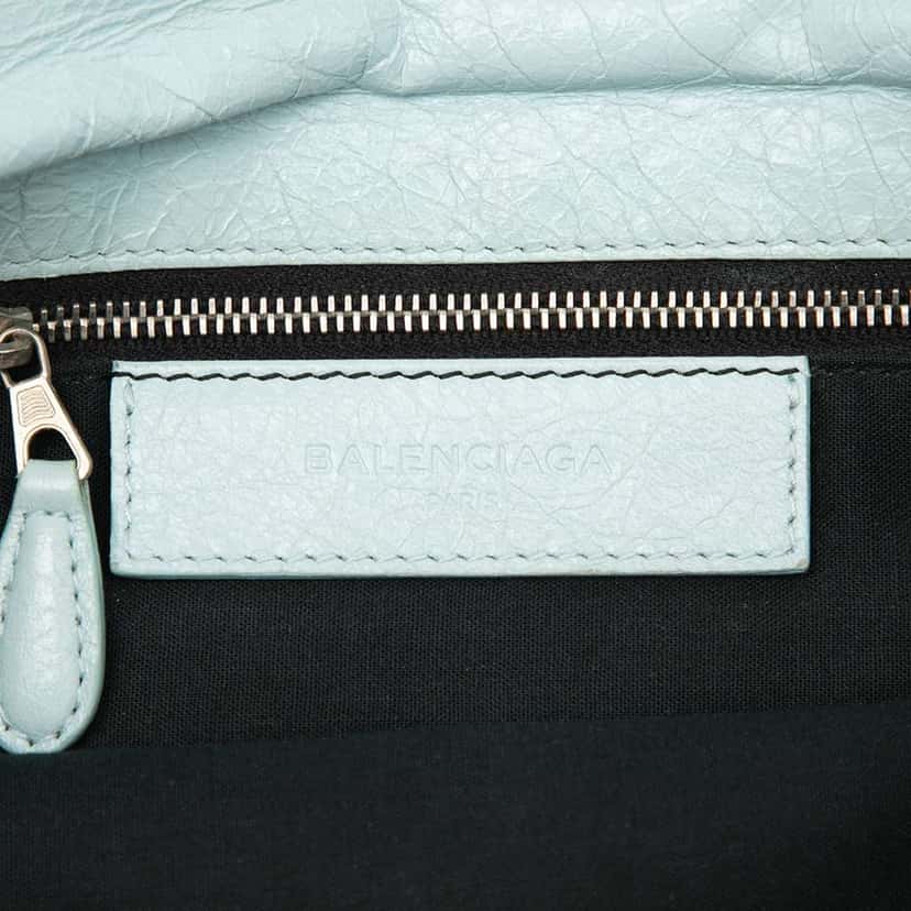 Balenciaga Lambskin Motocross Giant 12 Envelope Clutch Blue Leather Very good condition - Box View