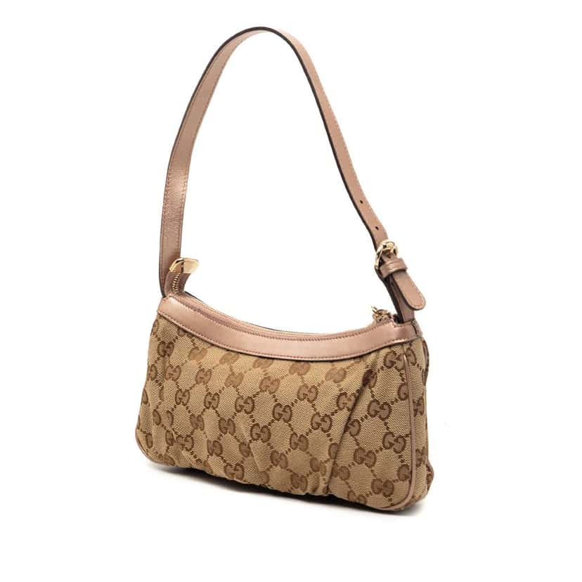 Gucci GG Canvas Lovely Heart Pochette Beige Canvas Very good condition - Back View