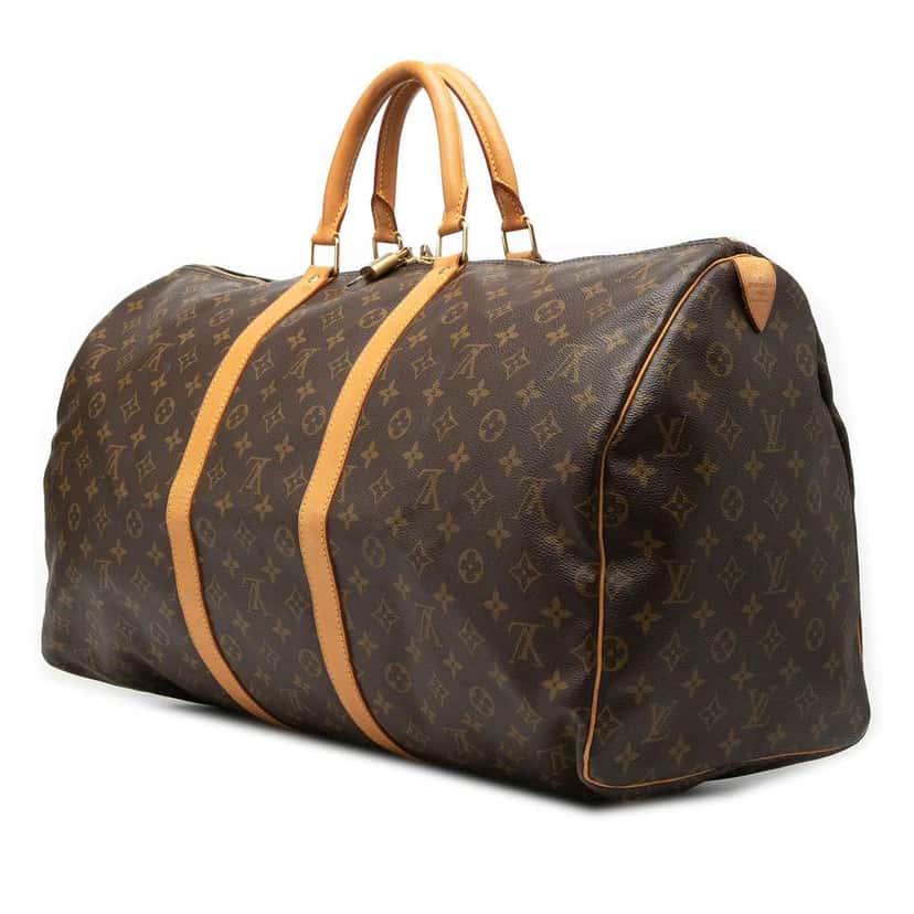 Louis Vuitton Monogram Keepall 55 Brown Good condition - Back View
