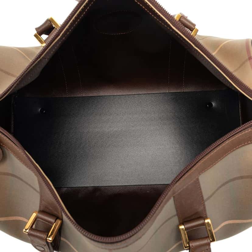 Burberry Vintage Check Canvas Boston Bag Brown Canvas Very good condition - Model View