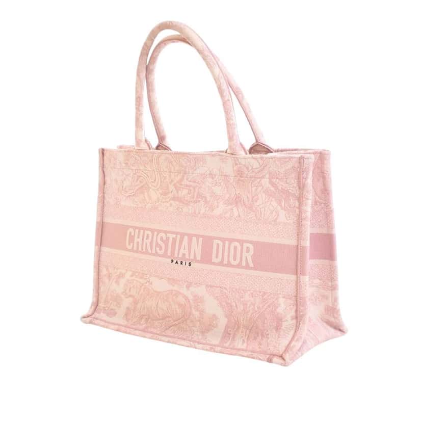 Dior Medium Canvas Embroidered Dioriviera Toile De Jouy Book Tote Pink Canvas Very good condition - Inside View