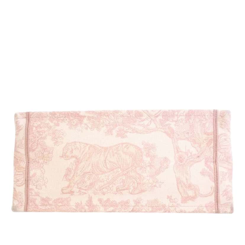 Dior Medium Canvas Embroidered Dioriviera Toile De Jouy Book Tote Pink Canvas Very good condition - Model View