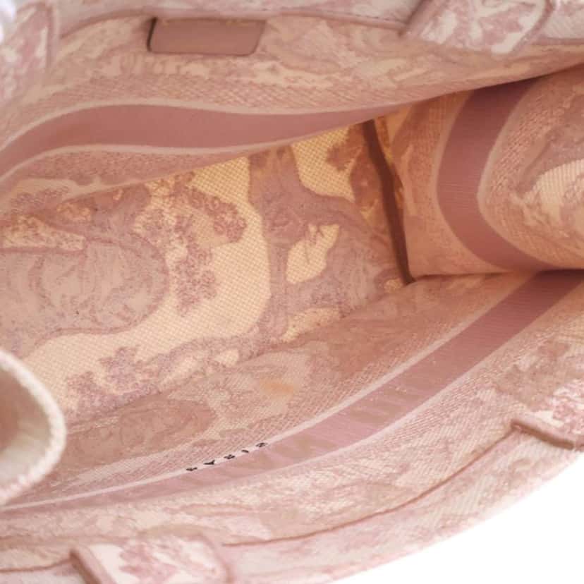 Dior Medium Canvas Embroidered Dioriviera Toile De Jouy Book Tote Pink Canvas Very good condition - Box View