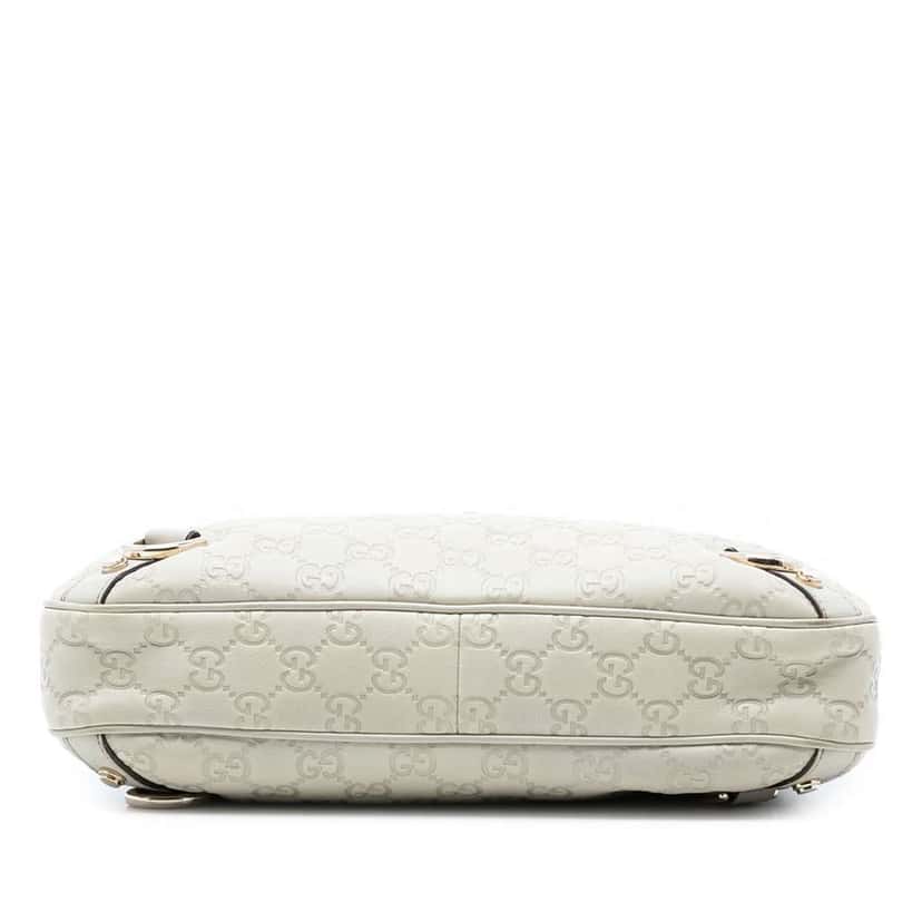 Gucci Guccissima Abbey D Ring Shoulder Bag White Leather Very good condition - Inside View