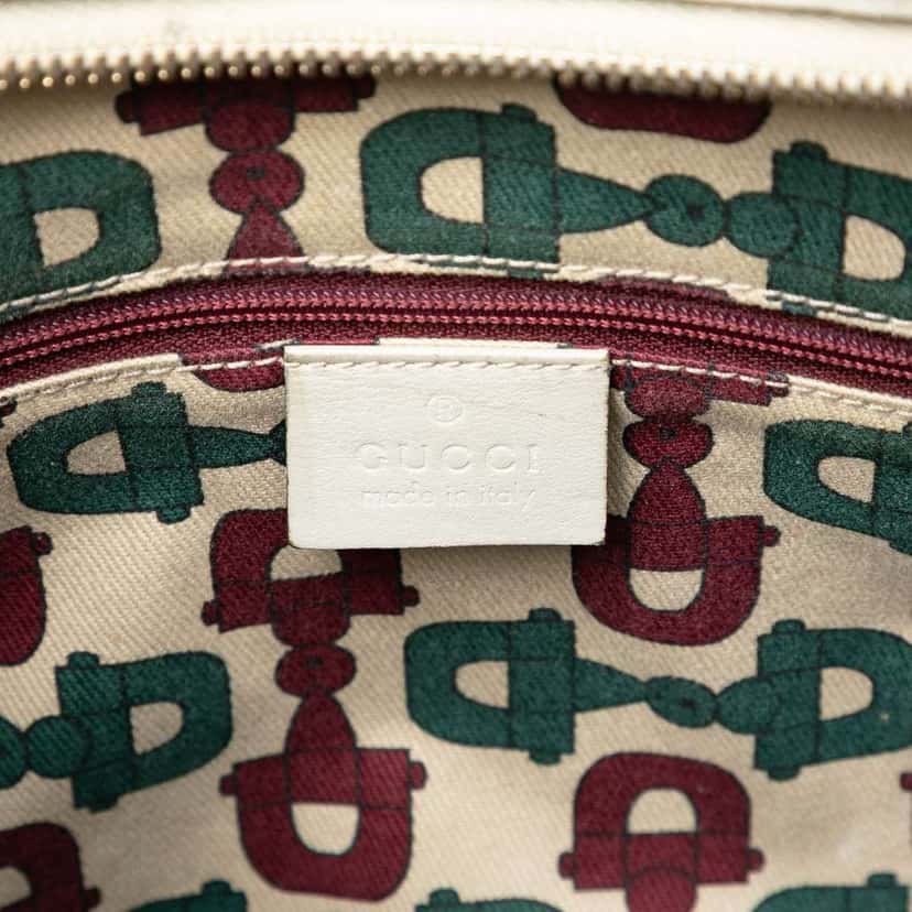 Gucci Guccissima Abbey D Ring Shoulder Bag White Leather Very good condition - Box View