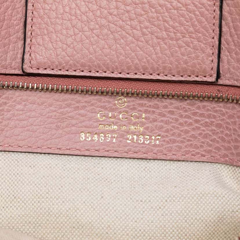 Gucci Medium Leather Swing Tote Pink Leather Very good condition - Box View