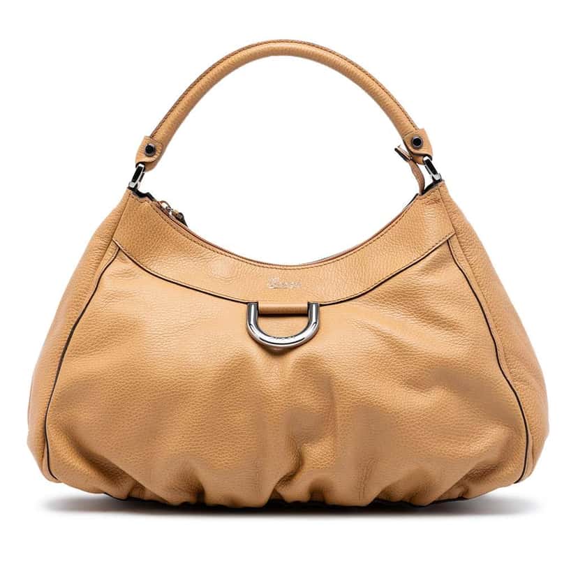 Gucci Leather Abbey D Ring Shoulder Bag Brown Leather Very good condition - Front View