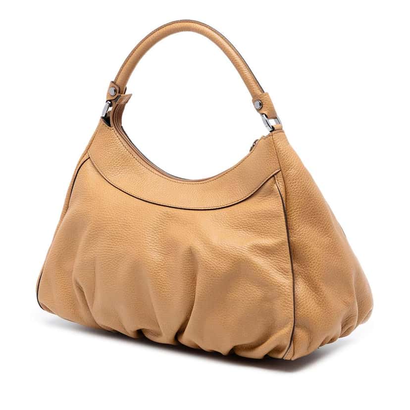 Gucci Leather Abbey D Ring Shoulder Bag Brown Leather Very good condition - Back View