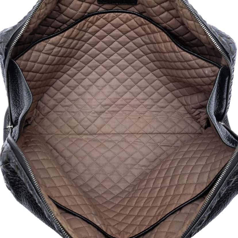 Bottega Veneta Intrecciato Trimmed Cervo Briefcase Black Leather Very good condition - Model View