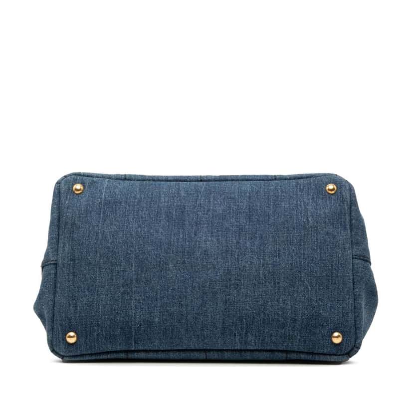 Prada Large Denim Canapa Logo Satchel Blue Denim Very good condition - Inside View