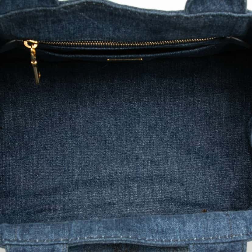 Prada Large Denim Canapa Logo Satchel Blue Denim Very good condition - Model View