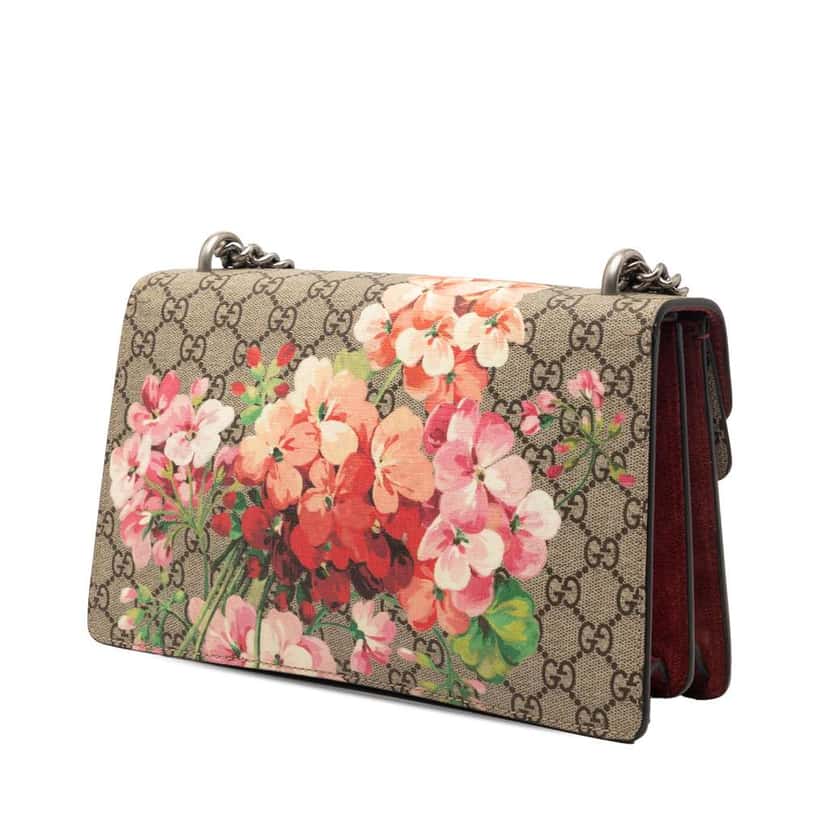 Gucci Medium GG Supreme Blooms Dionysus Shoulder Bag Beige Canvas Very good condition - Back View