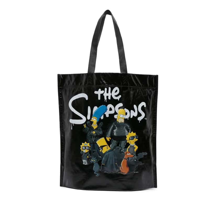 Balenciaga The Simpson Calfskin Shopper Tote M Black Leather Very good condition - Front View