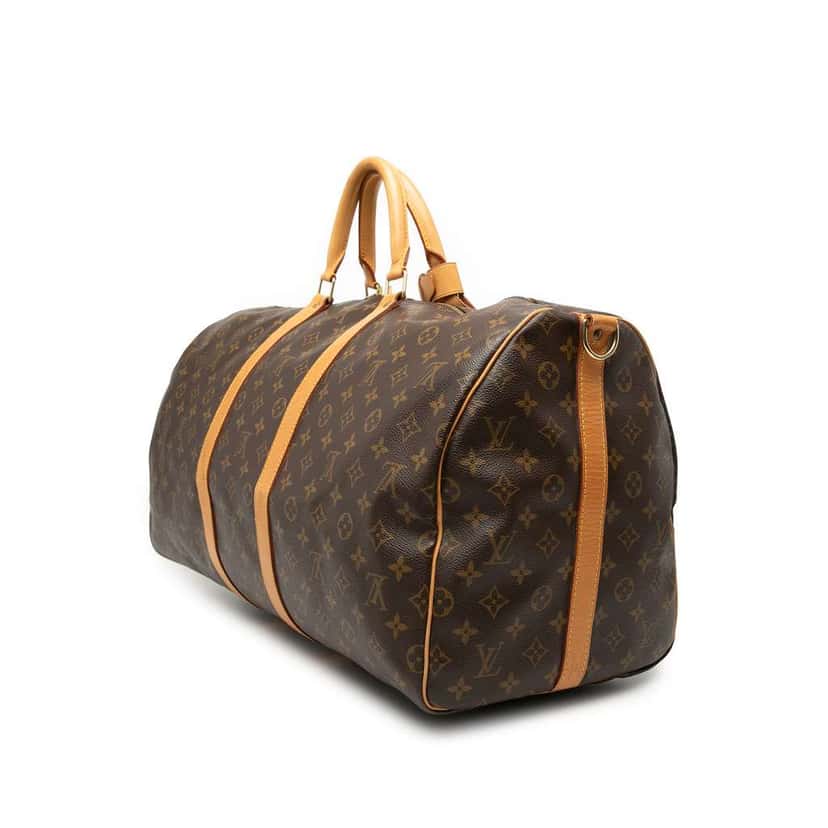 Louis Vuitton Monogram Keepall Bandouliere 55 Brown Good condition - Back View