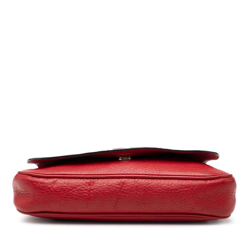 Gucci Medium Leather Soho Chain Flap Crossbody Red Leather Very good condition - Inside View