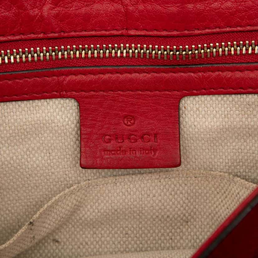 Gucci Medium Leather Soho Chain Flap Crossbody Red Leather Very good condition - Box View