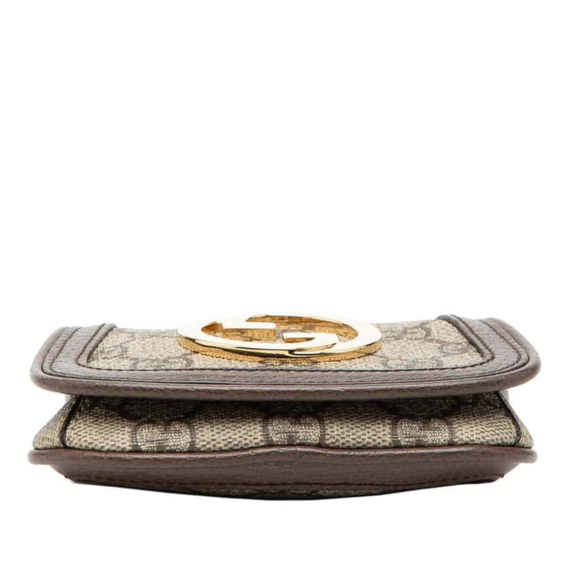 Gucci GG Supreme Blondie Card Case on Strap Beige Canvas Very good condition - Inside View