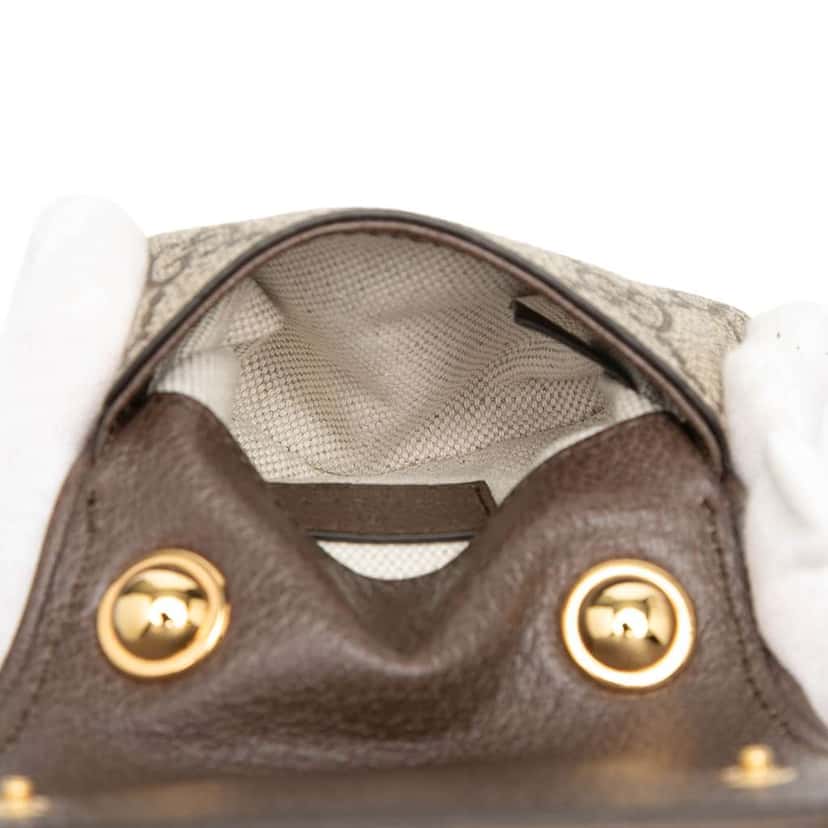 Gucci GG Supreme Blondie Card Case on Strap Beige Canvas Very good condition - Model View