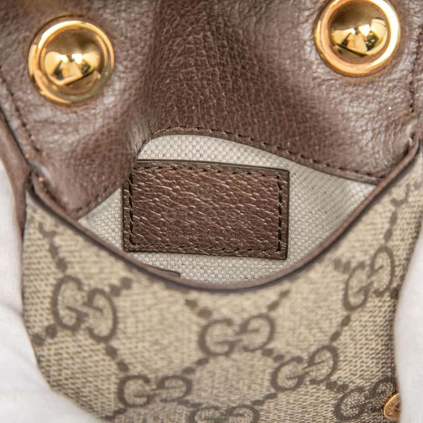 Gucci GG Supreme Blondie Card Case on Strap Beige Canvas Very good condition - Box View