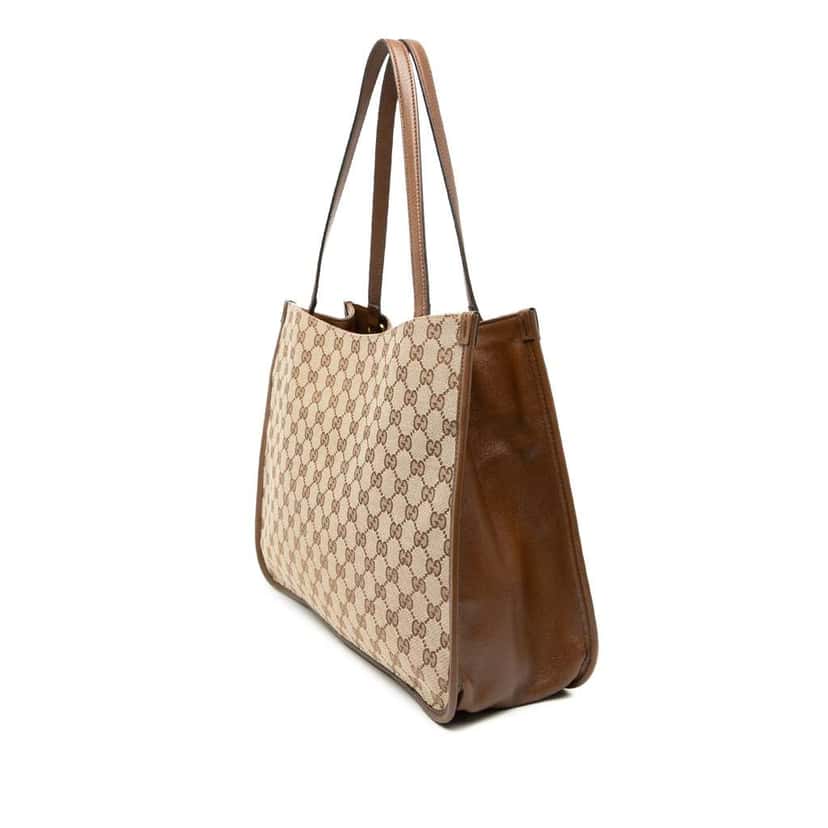 Gucci Medium GG Canvas Horsebit 1955 Tote Beige Canvas Very good condition - Back View