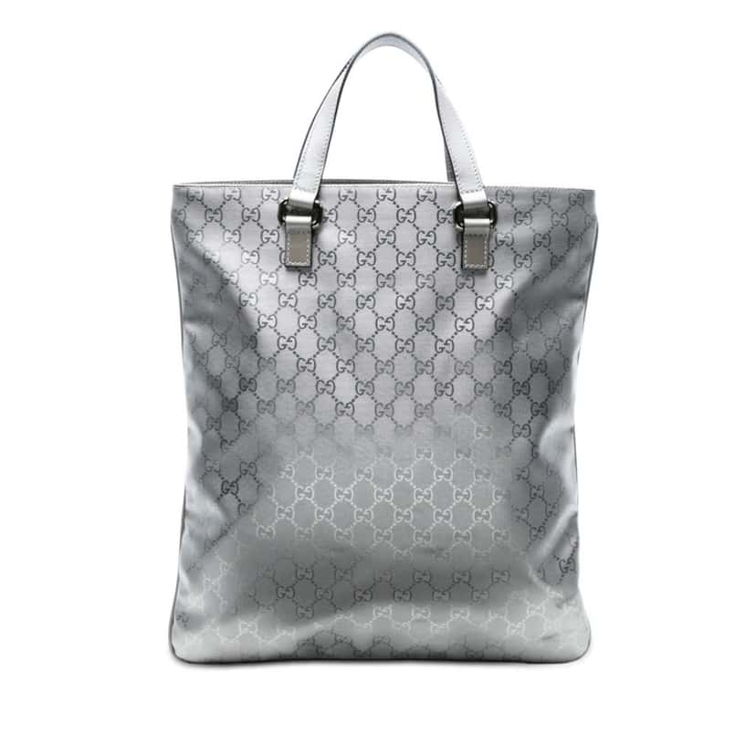 Gucci GG Imprime Vertical Tote Silver Canvas Very good condition - Front View