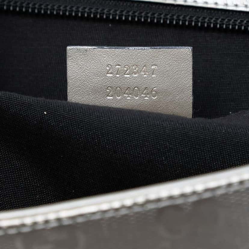 Gucci GG Imprime Vertical Tote Silver Canvas Very good condition - Box View