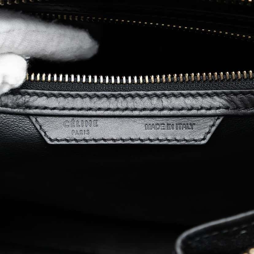 Celine Mini Bicolor Canvas and Leather Luggage Tote Brown Canvas Very good condition - Box View