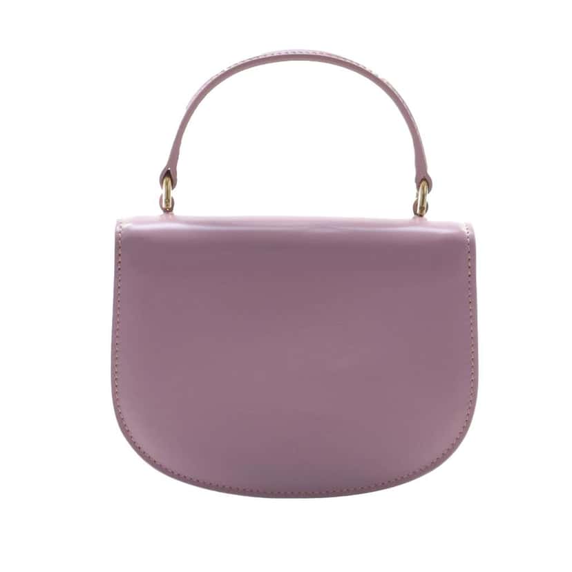 Celine Mini Shiny Calfskin Besace Clea Satchel Pink Leather Very good condition - Back View