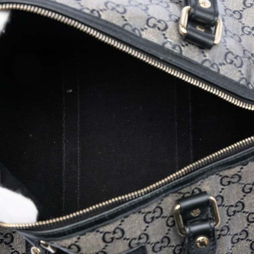 Gucci Medium GG Crystal Joy Boston Bag Grey Canvas Very good condition - Model View