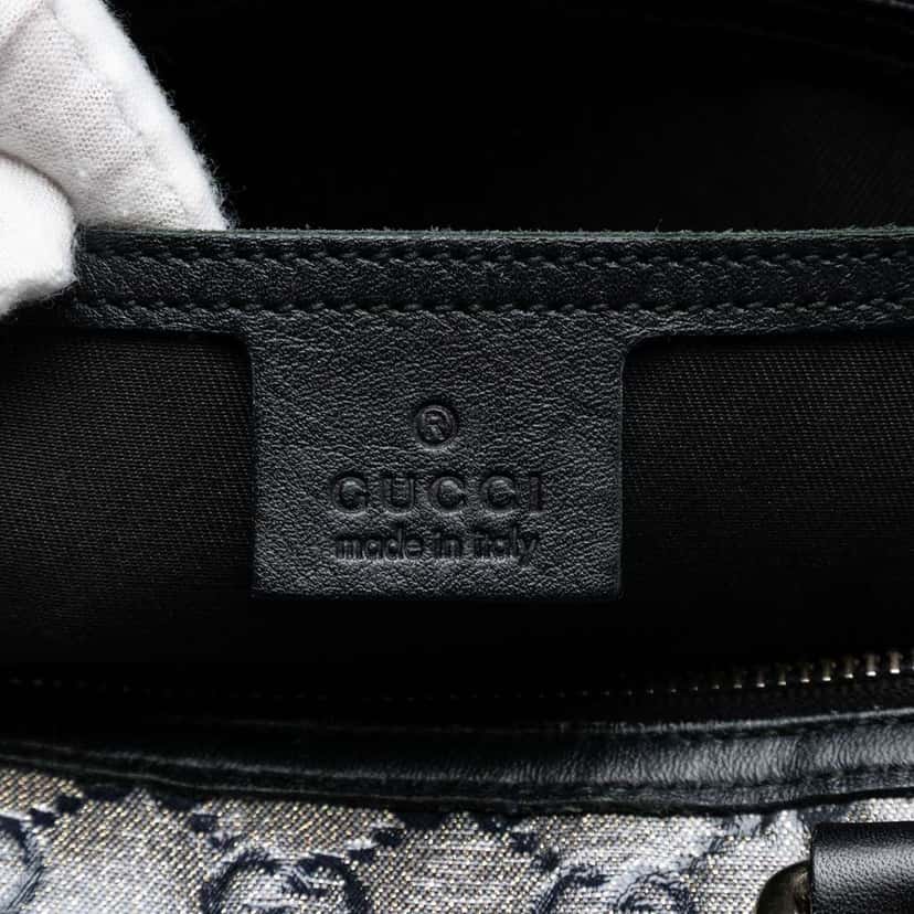 Gucci Medium GG Crystal Joy Boston Bag Grey Canvas Very good condition - Box View