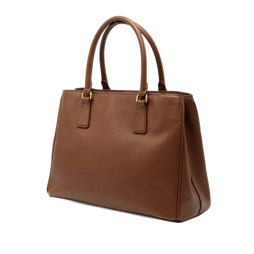 Prada Medium Saffiano Lux Galleria Satchel Brown Leather Very good condition - Back View